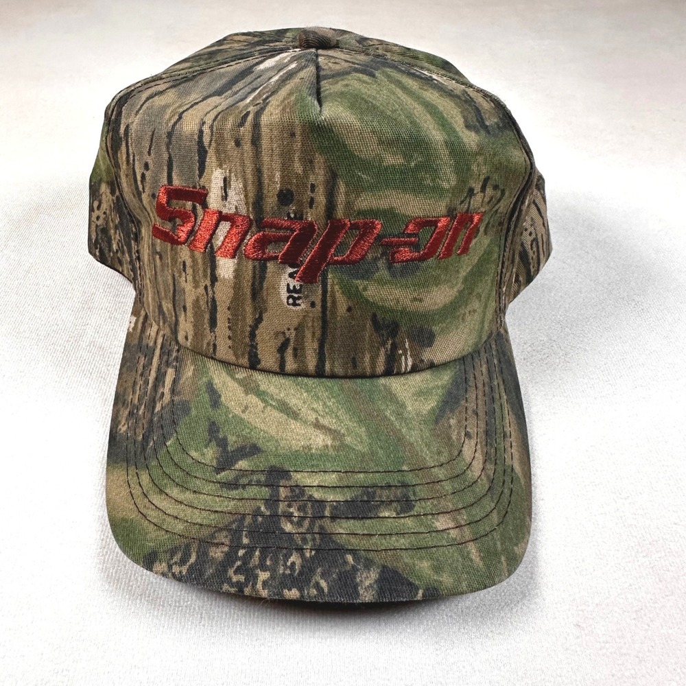 Snap-on Hat Mens OSFA Realtree Camo K-Products Snapback Cap Made in USA Green